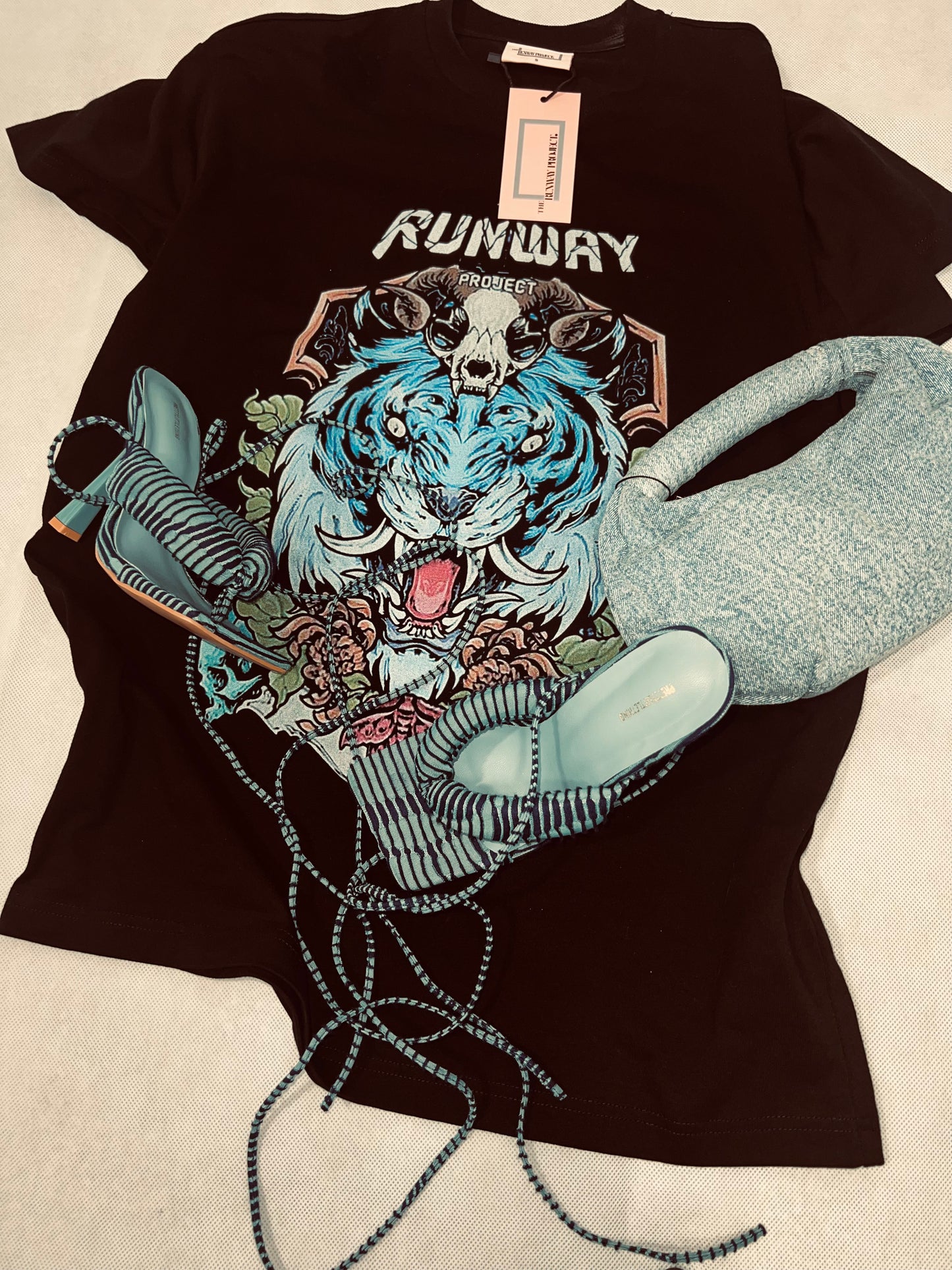 The Runway Project Black Tiger Print T-Shirt