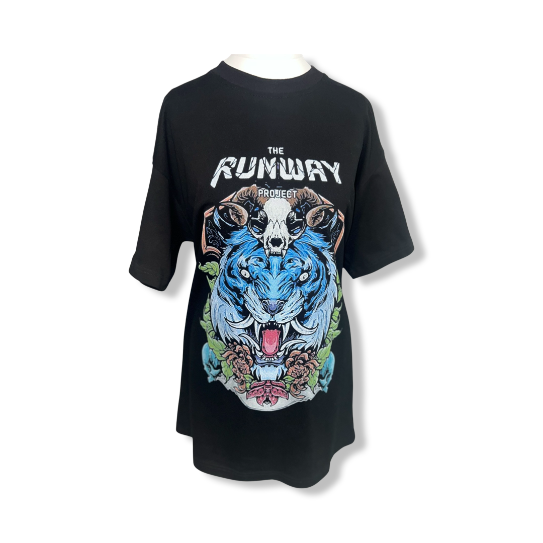 The Runway Project Black Tiger Print T-Shirt